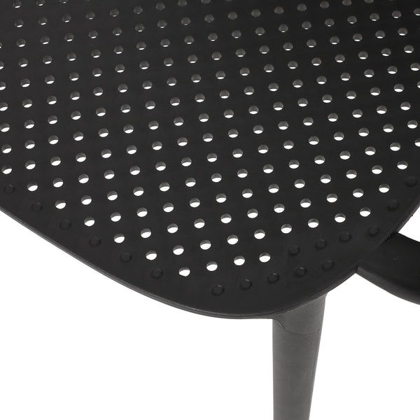 English Elm Christopher Knight Home® - GARDENIA Weather-Resistant Outdoor Dining Chair with Perforated Modern Design and Durable Polypropylene Frame Black 33.5 L x 23.5 W x 23.5 H 68521.00BLK