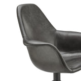 Ralph Armchair in Dark Gray Vintage Soft Leatherette with Black Swivel Base - Set of 1 30602-DKGRY EuroStyle