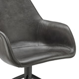 Ralph Armchair in Dark Gray Vintage Soft Leatherette with Black Swivel Base - Set of 1 30602-DKGRY EuroStyle