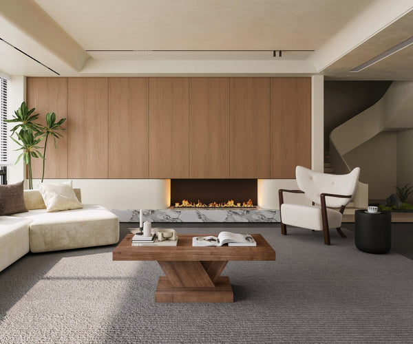 English Elm 47" X-base Oak Wash Coffee Table Solid Veneer Sculptural Frame for Living Room Walnut W1435P337639