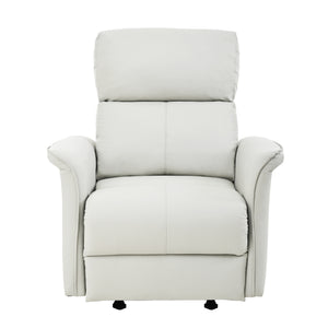 English Elm Manual Rocker Recliner Chair In Soft Pu Leather - Space-Saving Comfort For Nurseries & Living Rooms W1028S00048