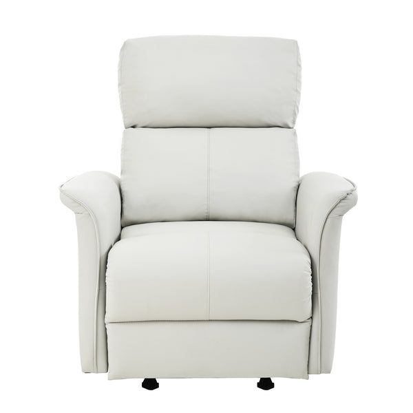 English Elm Manual Rocker Recliner Chair In Soft Pu Leather - Space-Saving Comfort For Nurseries & Living Rooms W1028S00048