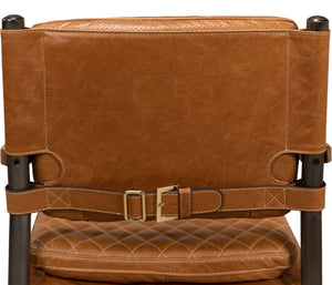 Sarreid The Harley Chair - Luxurious Columbia Brown Leather With Metal & Wood Frame For Ultimate Comfort Brown  30621