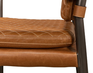 Sarreid The Harley Chair - Luxurious Columbia Brown Leather With Metal & Wood Frame For Ultimate Comfort Brown  30621