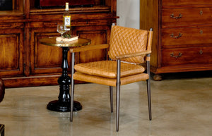 Sarreid The Harley Chair - Luxurious Columbia Brown Leather With Metal & Wood Frame For Ultimate Comfort Brown  30621