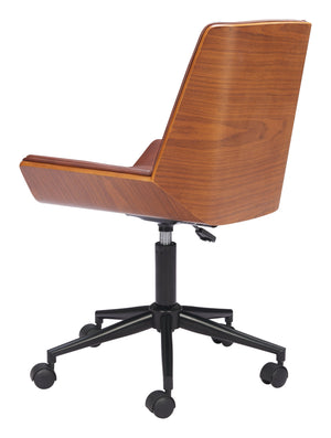 Zuo Modern Maker Office Chair - Stylish Modern Design With High-quality Vinyl, Plywood, And Steel Construction Brown 100% Polyurethane,Plywood,Steel 110567-zuo-modern