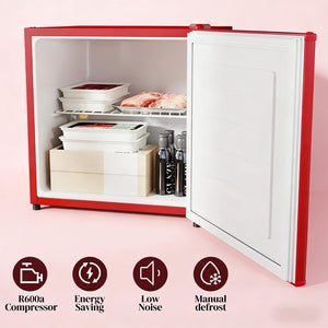 English Elm Compact Two Zone Mini Fridge with Freezer for Dorm Office or Apartment Use T3971P473045