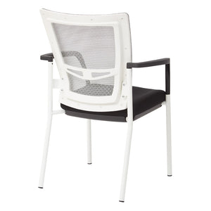 OSP Home Furnishings Progrid® Mesh Back Visitor Chair with Lumbar Support and Padded Seat for Office Black 8810W-3M