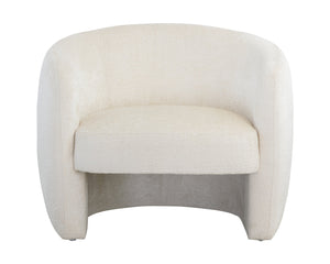 Sunpan Mircea Lounge Chair - Curved Sculptural Design for Contemporary Living Spaces, Stylish Comfort Bergen Ivory