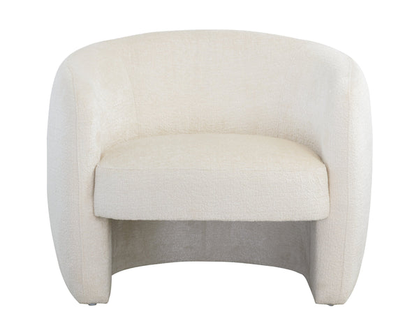 Sunpan Mircea Lounge Chair - Curved Sculptural Design for Contemporary Living Spaces, Stylish Comfort Bergen Ivory