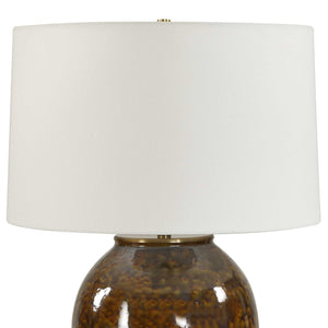 Uttermost Rye Ceramic Table Lamp Glazed Base Linen Shade Warm Artisan Glow