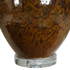 Uttermost Rye Ceramic Table Lamp Glazed Base Linen Shade Warm Artisan Glow