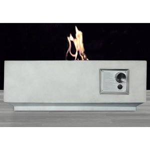 English Elm Fiber Reinforced Concrete Propane Gas Fire Pit table with 40,000 BTU Stainless Steel Burner, Durable Heat-Resistant Design Gray B120P198378