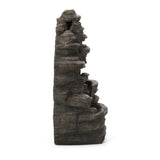 Christopher Knight Home® - Noble House - Coweta Outdoor 4 Tier Rock Fountain, Light Brown