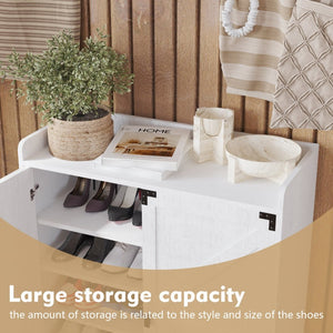 English Elm Shoe Cabinet With Doors - 6-Tier Space-Saving Storage Organizer, Adjustable Shelves & Hidden Storage W2227P170171-GIGA