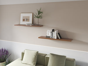 English Elm Greer Floating Shelf Melamine Set of 2 — Slim 47.3" Wall-Mount Shelves for Modern Minimalist Rooms Walnut 47.2 L x 10.2 W x 3.5 H B128P375281