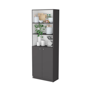 English Elm Sutton Modern 2-Door Bookcase with Concealed Cabinet & 3 Open Shelves, Multi-Finish Options B128P176171