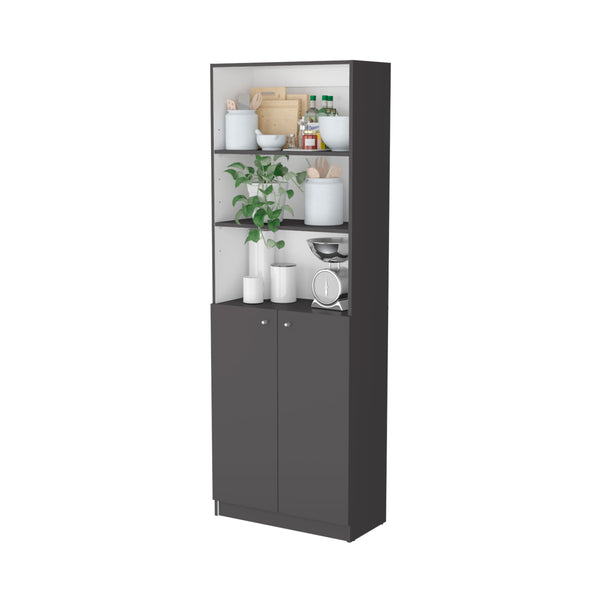 English Elm Sutton Modern 2-Door Bookcase with Concealed Cabinet & 3 Open Shelves, Multi-Finish Options B128P176171