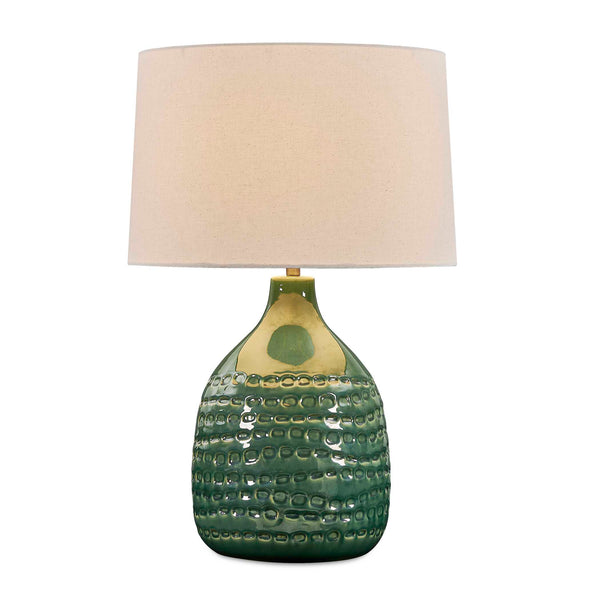 Uttermost Uttermost Breya Glazed Ceramic Table Lamp with Linen Shade and Brass Accents 30685-1