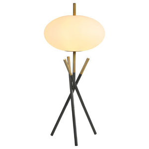 English Elm Clarendon Metal Tripod Table Lamp with Frosted Orb Shade Gold Touch Switch Accent B062P447789