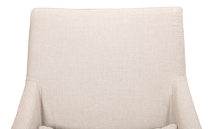 Sarreid Skirted Arm Chair - Elegant White Linen Design With Stylish Skirt, Dry Clean Only, Perfect For Any Room Beige  30689