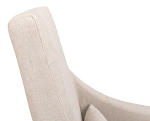 Sarreid Skirted Arm Chair - Elegant White Linen Design With Stylish Skirt, Dry Clean Only, Perfect For Any Room Beige  30689
