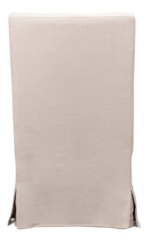 Sarreid Skirted Arm Chair - Elegant White Linen Design With Stylish Skirt, Dry Clean Only, Perfect For Any Room Beige  30689