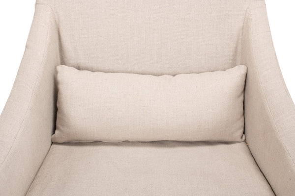 Sarreid Skirted Arm Chair - Elegant White Linen Design With Stylish Skirt, Dry Clean Only, Perfect For Any Room Beige  30689