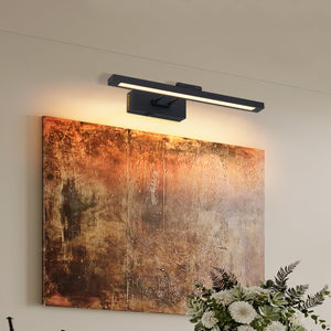 English Elm Picture Light 16in Battery Operated LED with Remote, Dimmable Timer, Matte Black Swing Arm Gallery Spotlight W2312P374956