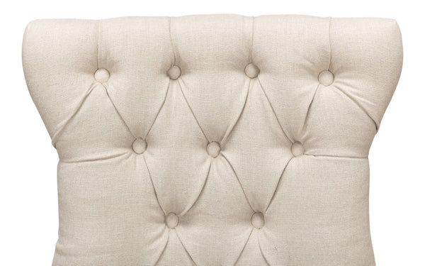 Sarreid Sophie Side Chair Set Of 2 - Elegant White Linen Upholstery On Sturdy Wood Frame For Chic Decor White  30691