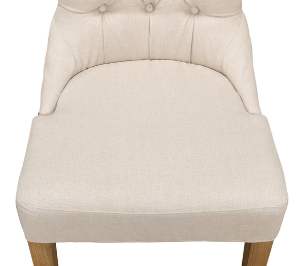 Sarreid Sophie Side Chair Set Of 2 - Elegant White Linen Upholstery On Sturdy Wood Frame For Chic Decor White  30691