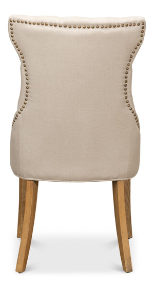 Sarreid Sophie Side Chair Set Of 2 - Elegant White Linen Upholstery On Sturdy Wood Frame For Chic Decor White  30691