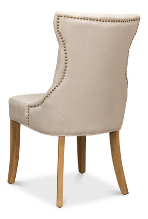 Sarreid Sophie Side Chair Set Of 2 - Elegant White Linen Upholstery On Sturdy Wood Frame For Chic Decor White  30691