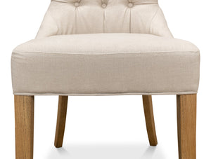 Sarreid Sophie Side Chair Set Of 2 - Elegant White Linen Upholstery On Sturdy Wood Frame For Chic Decor White  30691