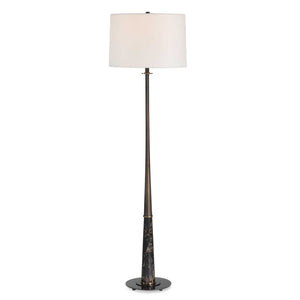 Uttermost Uttermost Tallarico Sculptural Marble Iron Floor Lamp with Linen Shade for Living Rooms 30693