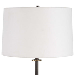 Uttermost Tallarico Sculptural Marble Iron Floor Lamp with Linen Shade for Living Rooms