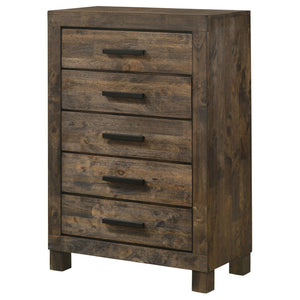 English Elm Bren Five Drawer Chest Rubberwood Grain Build Farmhouse Bedroom Storage B062P451984