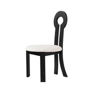 English Elm Vintage Rubber Solid Wood Dining Chair Set of 2 — Plush Berber Fleece Upholstery, Water & Stain Resistant, 280 lb Capacity Black,White W1535P281504