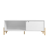 Manhattan Comfort Bowery Mid-Century Modern TV Stand White and Oak 306AMC157