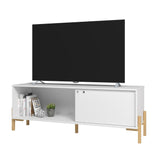 Manhattan Comfort Bowery Mid-Century Modern TV Stand White and Oak 306AMC157