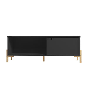 Manhattan Comfort Bowery Mid-Century Modern TV Stand Black and Oak 306AMC182