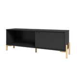 Manhattan Comfort Bowery Mid-Century Modern TV Stand Black and Oak 306AMC182