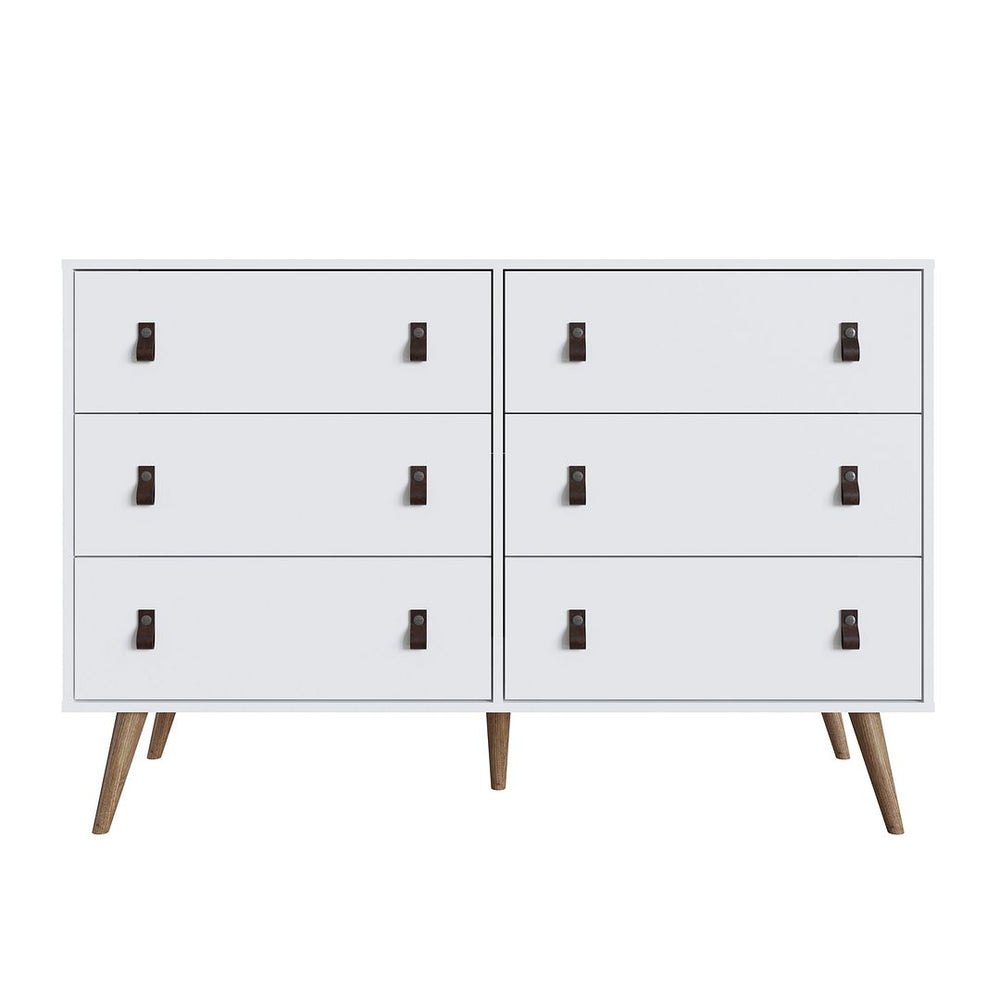 Amber Double Dresser in White 306GFX1 Manhattan Comfort