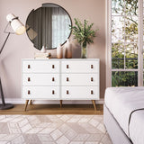 Amber Double Dresser in White 306GFX1 Manhattan Comfort