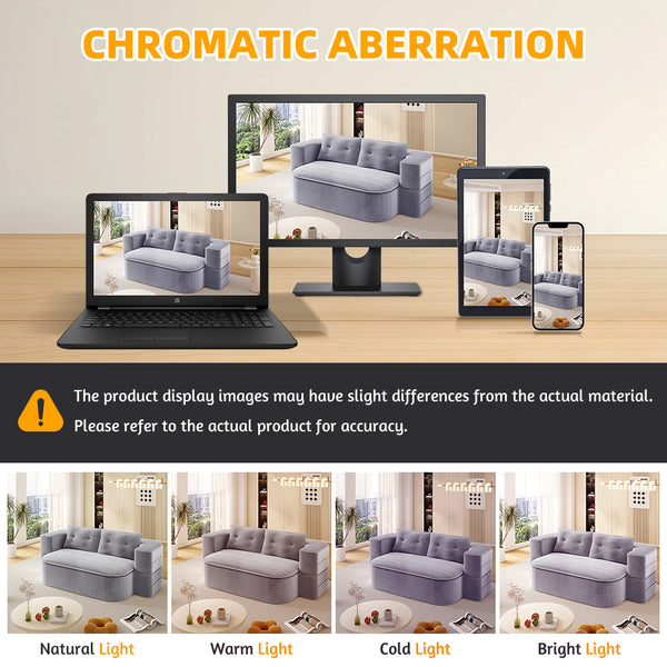 English Elm 78.7" Modern Foldable Corduroy Sofa Bed with 2 Plush Pillows, 2-in-1 Convertible Sleeper and Blanket LIGHT GREY W3219P317385