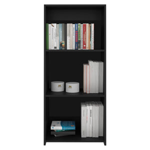 English Elm Note 47" Ladder Bookcase Tall Three-Tier Space-Saving Modern Shelf Unit for Small Spaces and Offices Black 17.5 L x 42 W x 9 H B200P253719