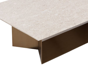 Sunpan SOLEEN Coffee Table - Elegant Marble Top with Brushed Gold Base for Modern Living Room Décor 112302