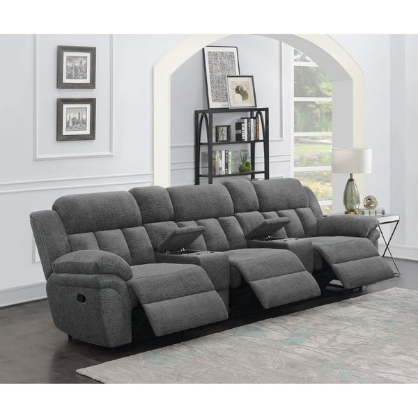 English Elm Divine Three Seat Reclining Home Theater Set with Memory Foam and Storage Consoles B062S01794