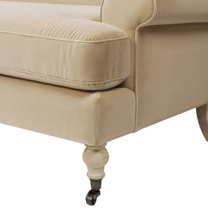 English Elm Jennifer Taylor Home - Alana 88" Lawson Two-Cushion Tightback Sofa in French Performance Velvet with Removable Zippered Covers Brown B2719P238318