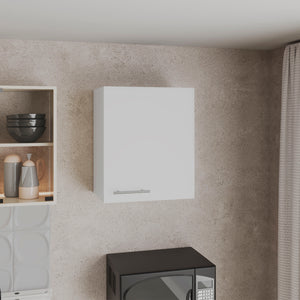 English Elm Wall Engineered Wood Cabinet with Single Door and Two Shelves for Kitchen Storage, Modern Durable Design White 25.59 L x 21.26 W x 4.33 H B097P250865